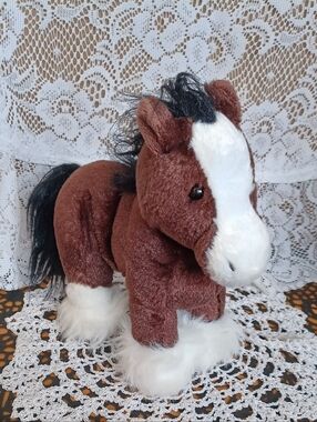 GANZ WEBKINZ HM139 CLYDESDALE HORSE 9" STUFFED PLUSH NO SEALED CODE
